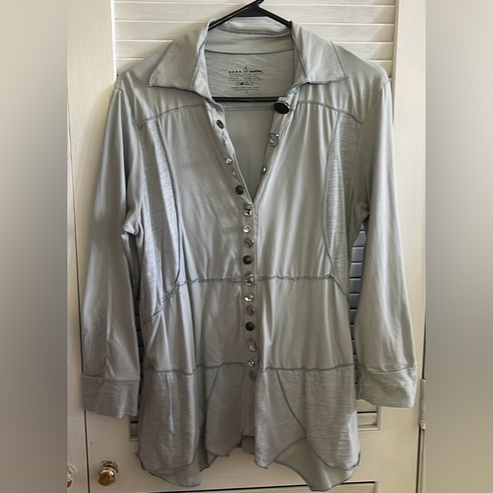 Neon Buddha button up shirt tunic